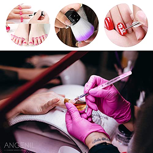 Image of Angenil 15PCS Acrylic Nail Brush Set with UV Gel Nail Art Brushes, Makeup Pouch Bag, Travel Pouches for Women