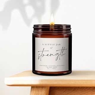 A Little Jar of Strength Aromatherapy Candle, Thoughtful Gift, Personalised Candle, Pure Essential Oil Soy Wax, Gift for Friend going through a hard time