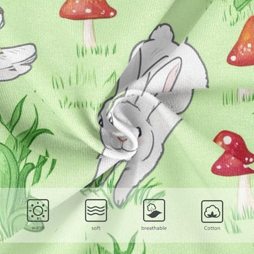 CHIFIGNO Cute Rabbits Mushrooms Green Underwear for Boys Soft Cotton Briefs Kids Boys Printed Brief Underwear3