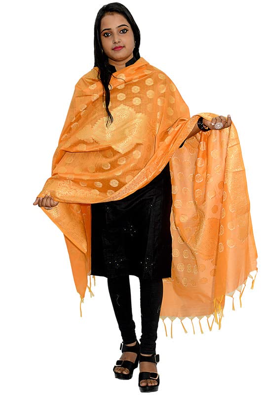 Women's Cotton Silk Zari Work Banarasi Dupatta banarasi dupatta for women scarf for dress (013)3