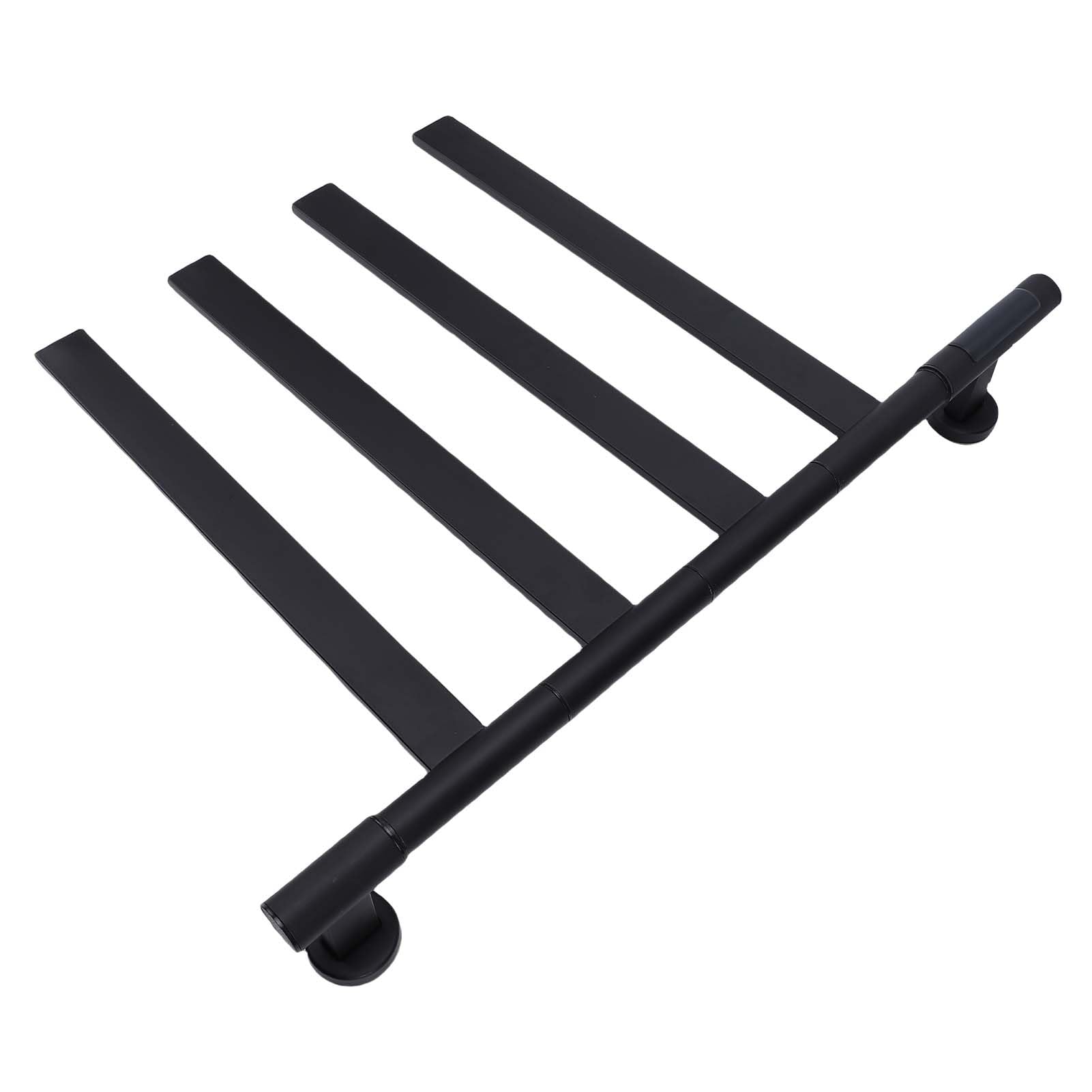 FTVOGUE Toallero Eléctrico Inteligente con Calefacción, Calentador de Toallas con Calefacción de 75 W, Calentamiento Rápido, 4 Brazos Giratorios de 180° con (Tubo Cuadrado Negro Giratorio (Enchufe