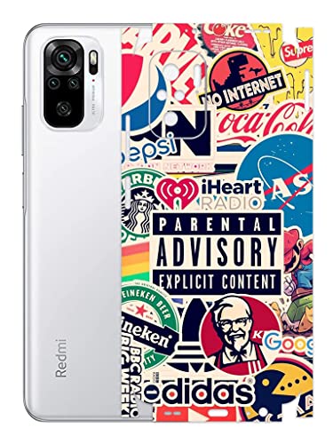 Image of AtOdds - Redmi Note 10 Mobile Back Skin Rear Screen Guard Protector Film Wrap (Coverage - Back+Camera+Sides) (Explicit Graffiti)