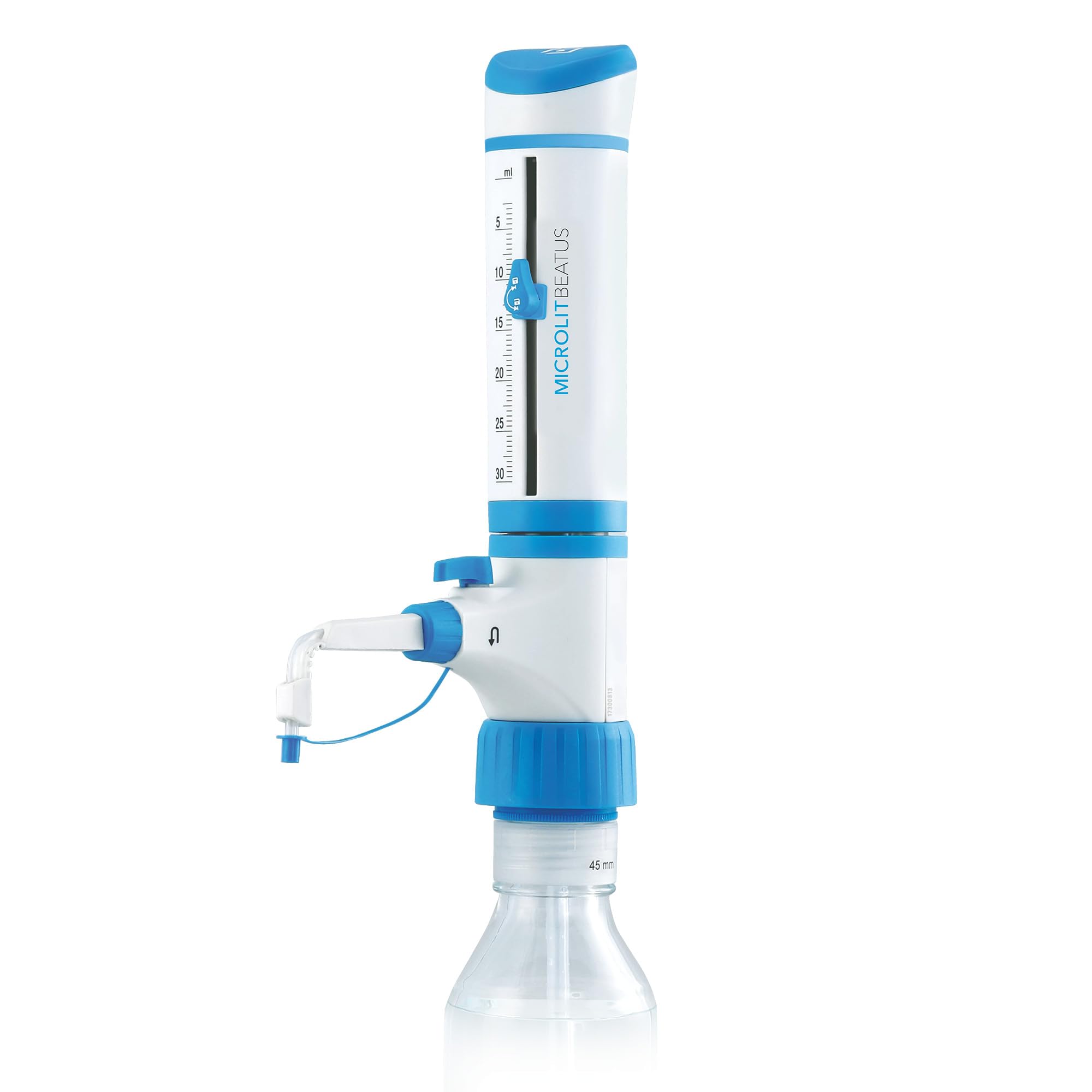 Photo 1 of Microlit Premium Bottle Top Dispenser, 10ml-100ml, Accurate and Easy-to-Use Liquid Dispenser with High Chemical Compatibility and Auto-calibration, Precisely Dispensing Chemicals, Oils, Solvents