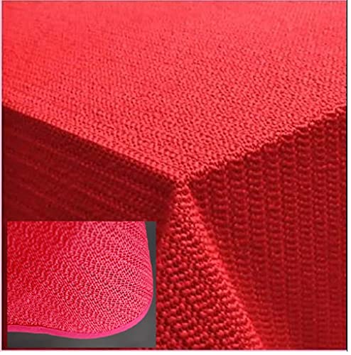 TextilDepot24 Tablecloth Garden Cloth with Hem Washable Garden Tablecloth Balcony Patio Weatherproof, Red, 140 x 180 cm oval
