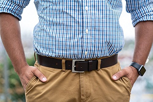 Men’s Full Grain Leather Belt, Classic Dress Supple Soft Durable, For Work,3