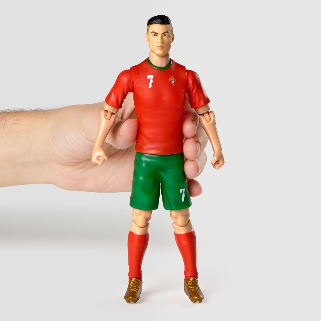 Megableu Ronaldo Figura de fútbol 20 cm articulada con licencia oficial 10 puntos de articulación juguete Portugal
