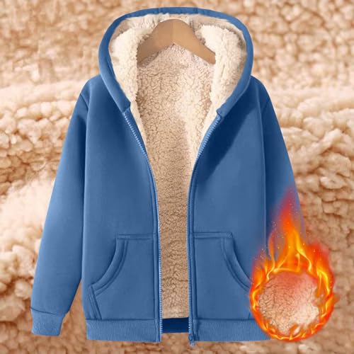 Girls Zip Up Hoodie Fleece Trendy Warm Soft Sherpa Coat Outerwear Lightweight Fuzzy Kids Fall Clothes With Pockets4