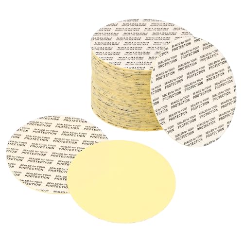 PATIKIL 63mm/2.5inch Pressure Sensitive Seal, 200 Pack Adhesive PS Foam Lid Cap Liners Resistant Tamper with Dustproof Paper Back for Plastic Glass Jar Bottle Cap Seals