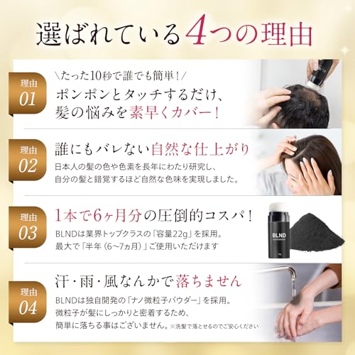 Gleon ヘアファンデーション 白髪隠し 薄毛隠し 増毛 パウダー 22g の商品画像 5