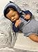 Anano 19 Inch Realistic Silicone Reborn Baby Dolls Black Boy Toddler Mixed Race African American Boy Reborn Doll Gift Biracial Baby Doll with Soft Hair for Kids 3+