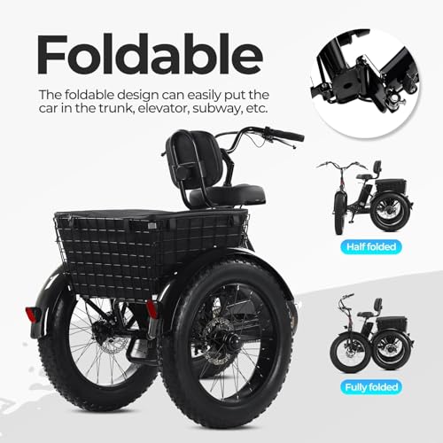 Geemax Electric Tricycle for Adults, 20″ x 4.0 Fat Tire