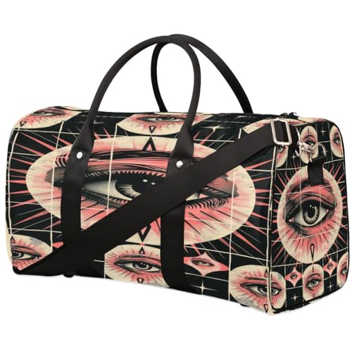 Travel Duffle Bag All Seeing Eyes Foldable Travel Bags for Men Women, 17 Inch Gym Bag Workout Bag Carry on Weekender Overnight Bag for Gym Travel
