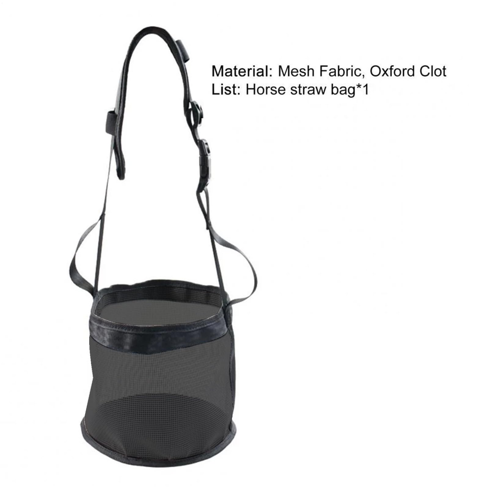 Sacos de pienso, bolsa de alimentación ajustable para bolsas de comida duradera para caballos con correas ajustables, cómodo cojín para el cuello y almohadilla nasal, 3 tamaños