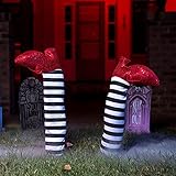 JOYIN 2 Pcs 21'' Halloween Decorations Outdoor Witch Legs Yard Stakes, Witch Halloween Graveyard Lawn, Yard, Prop and Patio Decorations(White Black)