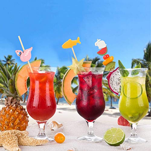 ManYee 200 Pcs Cocktail Picks Bamboo Cocktail Picks Toothpicks 4.72 Inch Fruit Kabob Skewers Sticks Food Sticks for Party Drink Fruit Dessert Appetizer