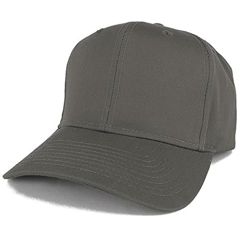 Armycrew XXL Oversize High Crown Adjustable Plain Solid Baseball Cap, Charcoal, One size Cover