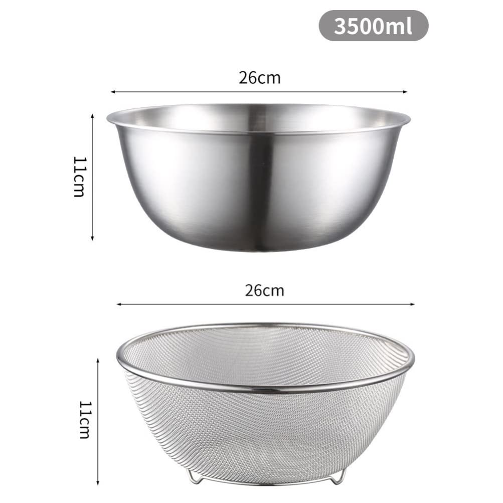 Healeved Colador De Acero Inoxidable Cuenco De Limpieza Ideal Para Arroz Frutas y Verduras