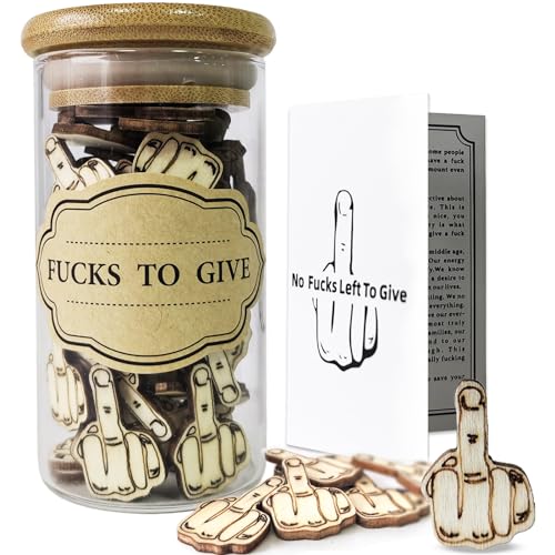 Jar of Fucks, Not Giving a Fuck, Gift Fucks to Give, Fuck Jar, Wooden Cutout Pattern Piece Bad Mood Vent Spoof Bag of Fucks Decorative Jar