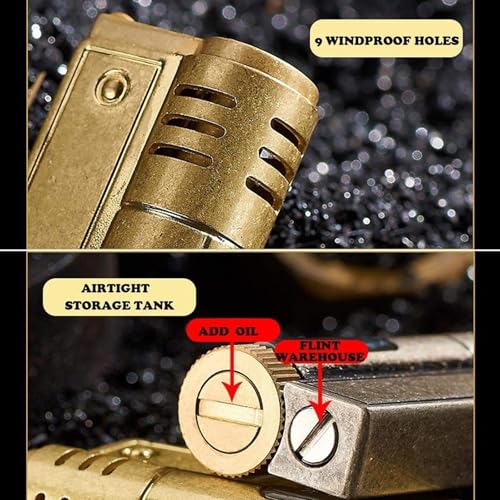 Encendedor Vintage de Kerosene con Rueda, Plateado miniatura 2