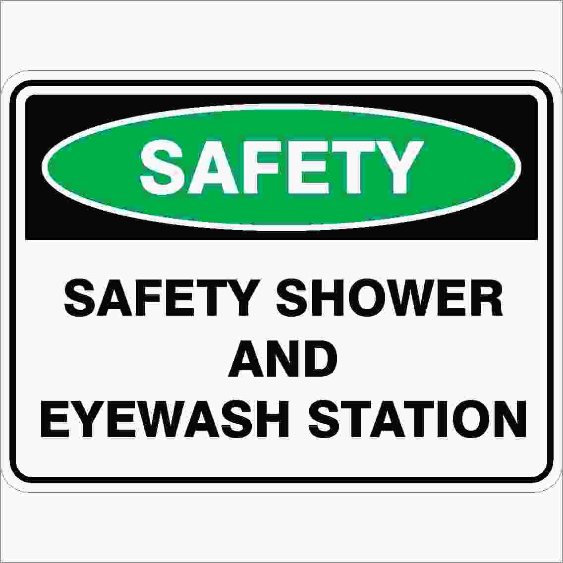 Safety Shower And Eye Wash Station Emergency Signs Metal Tin Sign 8 x 12 inch for Industrial & Commercial