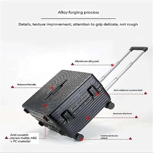 Durable Suitcase for Women Carry On Luggage 20inch Wide Handle Suitcase,Hardshell With Aluminum Frame Spinner Retro Suit Case (Color : White, Size : 20inch)2