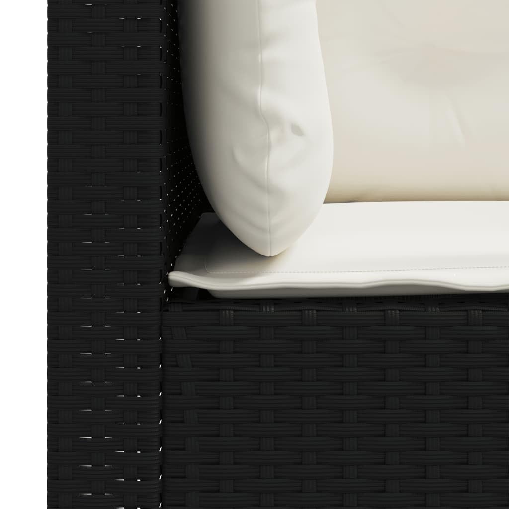 2 x narożna sofa ogrodowa, z polirattanu, kolor czarny, z tapicerowanymi poduszkami, zdejmowane pokrowce, modułowa konstrukcja, meble do salonu, sprzęt ogrodowy, zestaw 2 szt