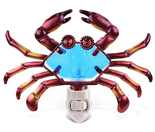 Puzzled-Glass-Art-Night-Light-Plug-In-Decorative-Socket-Lamp-Manual-On-Off-Portable-Lights-for-Stairway-Bedroom-Bathroom-Nursery-Home-Accessory-Kitchen-Decor-Crab 510fBkh0gPL
