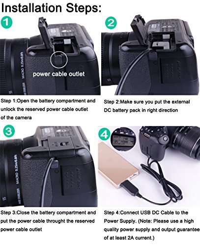 Ccyc 43221-2328 Dr-E10 Dc Coupler Replace Of Lp-E10 Battery And Usb Dc Converter Power Cable Replacement For Ack-E10 Ac Power Adapter, Suit For Canon Eos Rebel T3 thumb #6