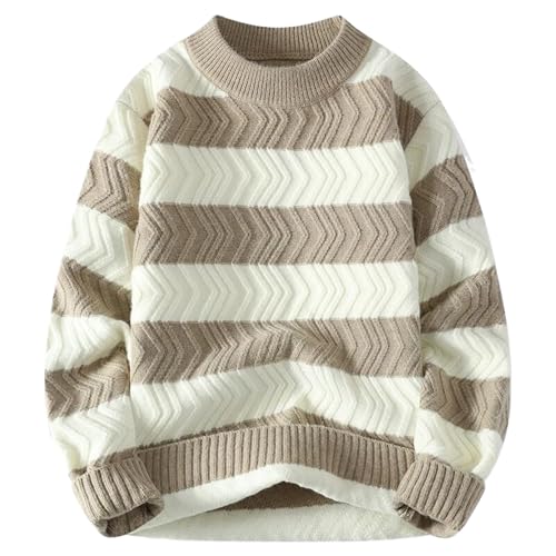 Men Sweaters Winter Thicken Warm Sweater Men Striped Sweaters Autumn Men's Wool Pullovers