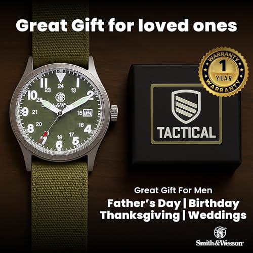 Image of Smith & Wesson Men's SWW-1464-OD Military Multi Canvas Analog Straps Watch