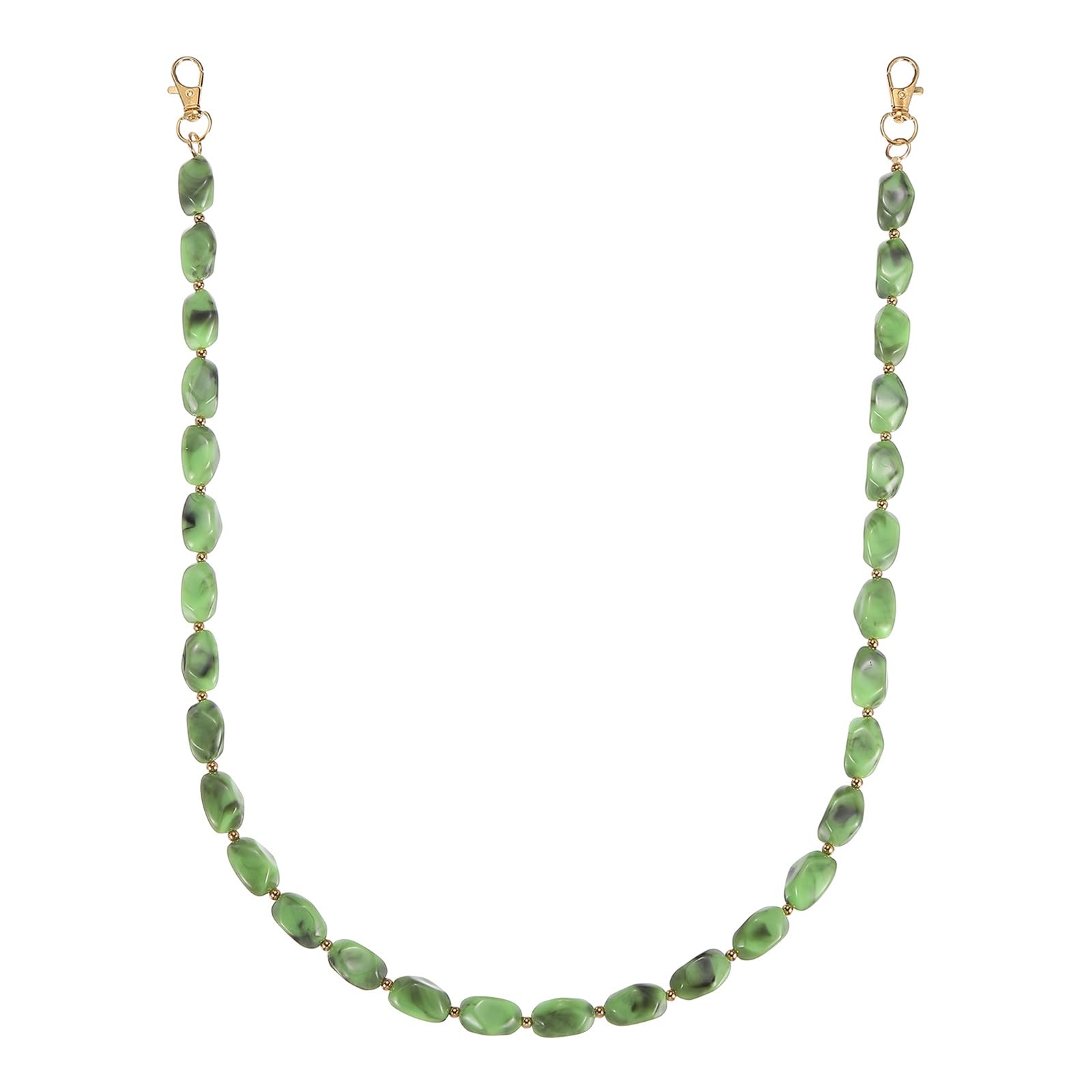 sourcing map Resin Purse Chain, 30.12" Acrylic Bead Purse Strap Extender for Short Handle Handbag DIY Craft Wallet Handle Replacement, Light Green