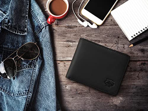 Image of Stealth Mode Leather Bifold Wallet for Men With ID Window and RFID Blocking