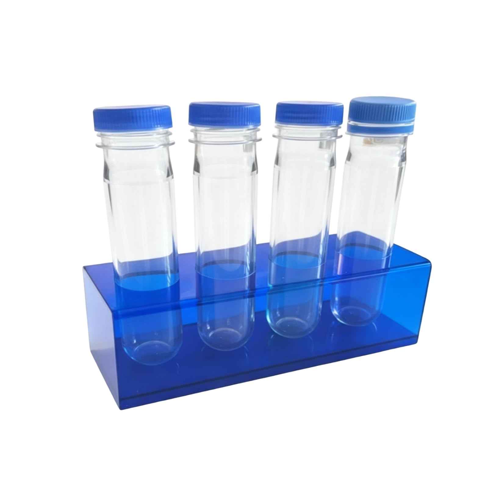 Gradilla Acrílico con Tubos Azul Gradilla con Tubos Ensayo Ahorra Espacio Soporte para Niños, Aula, Laboratorio