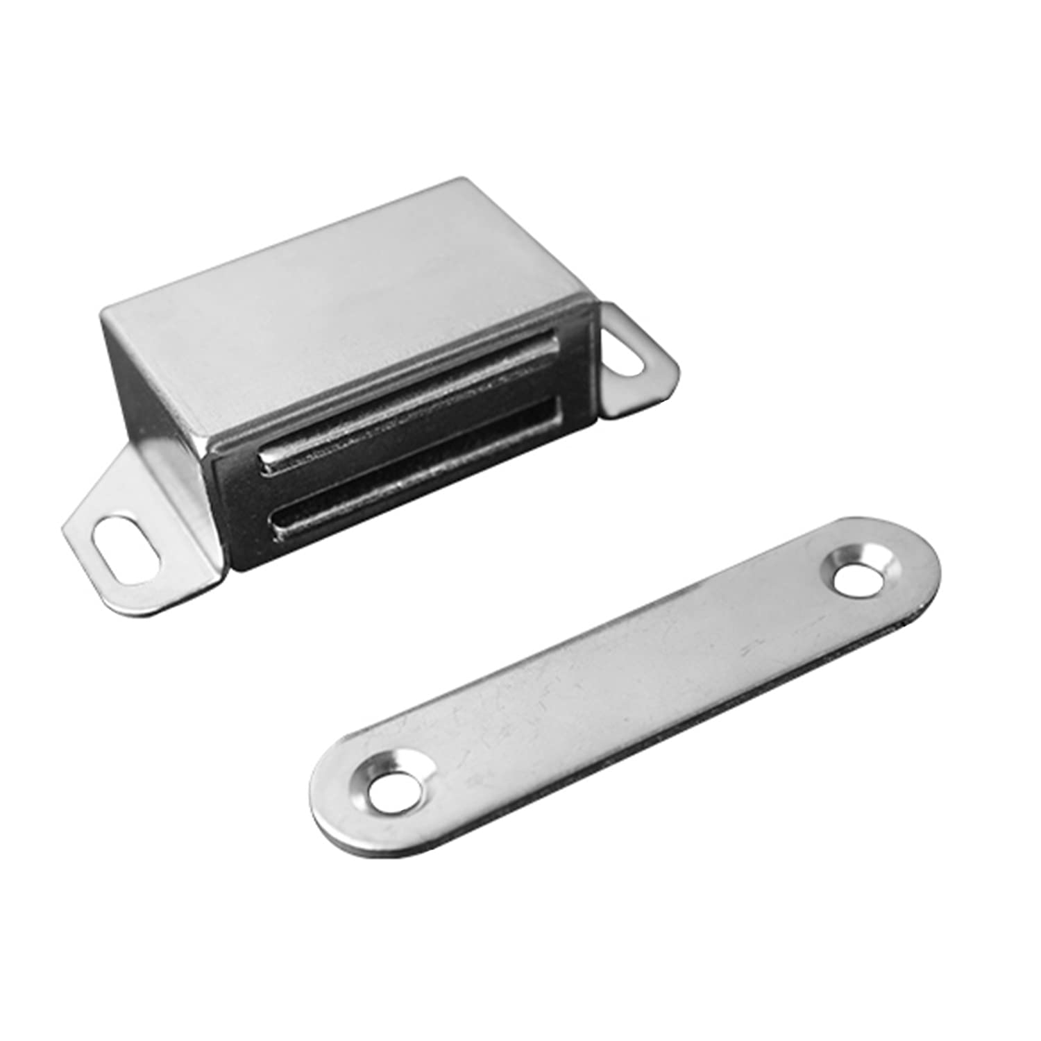 Magnetic Cabinet Catch Latch - 57mm Silver Metal Door Catch For Wardrobe, Cupboard & Drawer - View #6