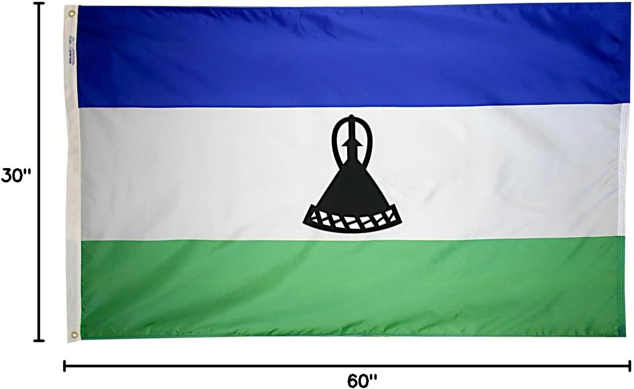 Annin Flagmakers Lesotho Flag USA-Made to Official United Nations Design Specifications, 3 x 5 Feet (Model 194804)