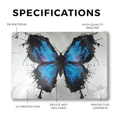 Image of Glossy Glitter Laptop Skin Compatible with Alienware M18 R2 (2024) - Butterfly Splash - Premium 3M Vinyl Protective Wrap Decal Cover - Easy to Apply | Crafted in The USA by MightySkins