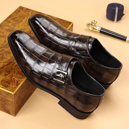 Mens Monk Strap Slip on Loafer PU Leather Oxford Formal Business Casual Comfortable Dress Shoes for Men4