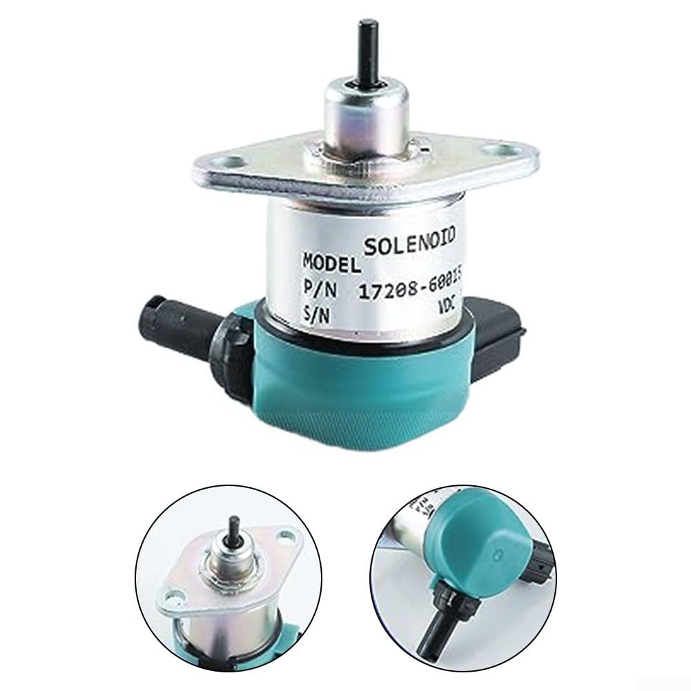 Électrovanne d'arrêt de carburant 12 V pour moteurs Kubota D905 D1005 D1105 de remplacement compatible avec 17208 60015 60010 60012 60016 60017