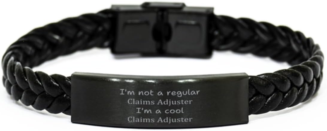 Braided Leather Bracelet Cool Claims Adjuster Confidence Graduation Gifts