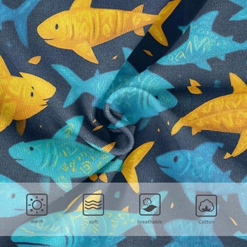 Joisal Cotton Toddler Underwear Floral Cute Sharks Blue Yellow Cute Panties Girl Artistic Briefs Underpants 2t3