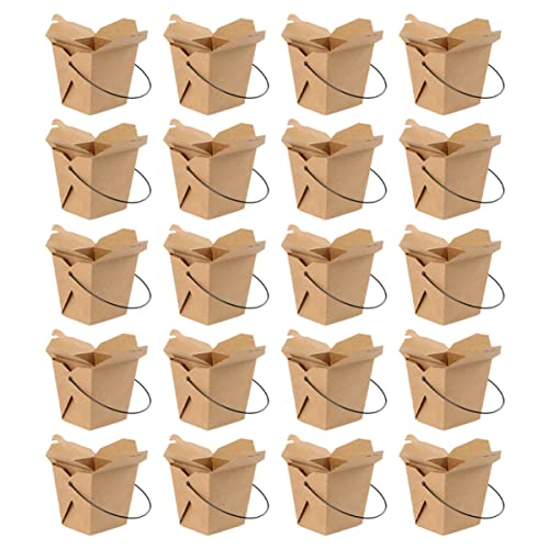 Unomor 20Pcs Portable Food Take Out Boxes Chinese Take Out Containers for Snacks Fried Foods Bbq Lightweight Convenient Design for Parties and Gatherings
