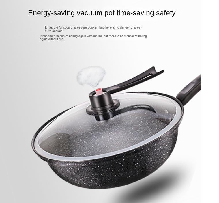 Wok de Piedra Antiadherente con Tapa de Vidrio 12.5 pulg miniatura 3