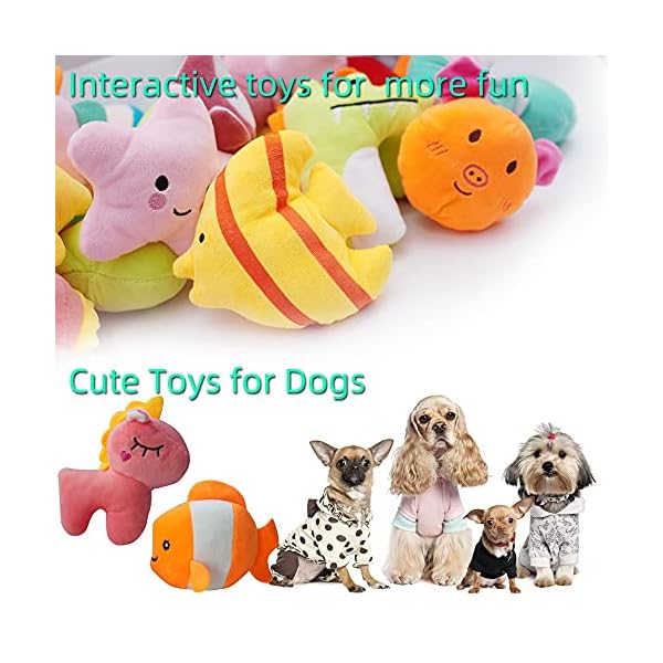 Quietschendes Spielzeug für Hunde, Plüsch-Spielzeug-Set für zahnende Welpen, kleine Hunde, interaktives Spielzeug (27 Stück) – Bild 5