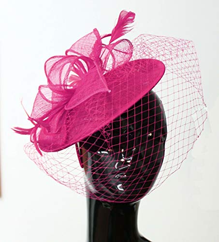 Caprilite Saucer Sinamay Headband Fascinator Wedding Ascot Hat Hatinator Birdcage Veil