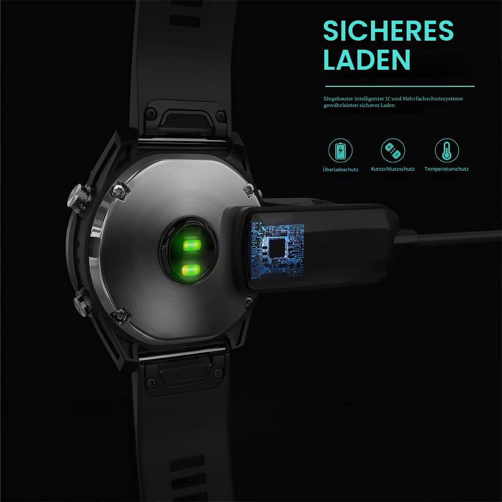 TUSITA Ladegerät Kompatibel mit Garmin Descent Mk1 Mk2 Mk2i Mk2S Mk3i X50i G1 G2 Solar, 1M - GPS Smartwatch Zubehör