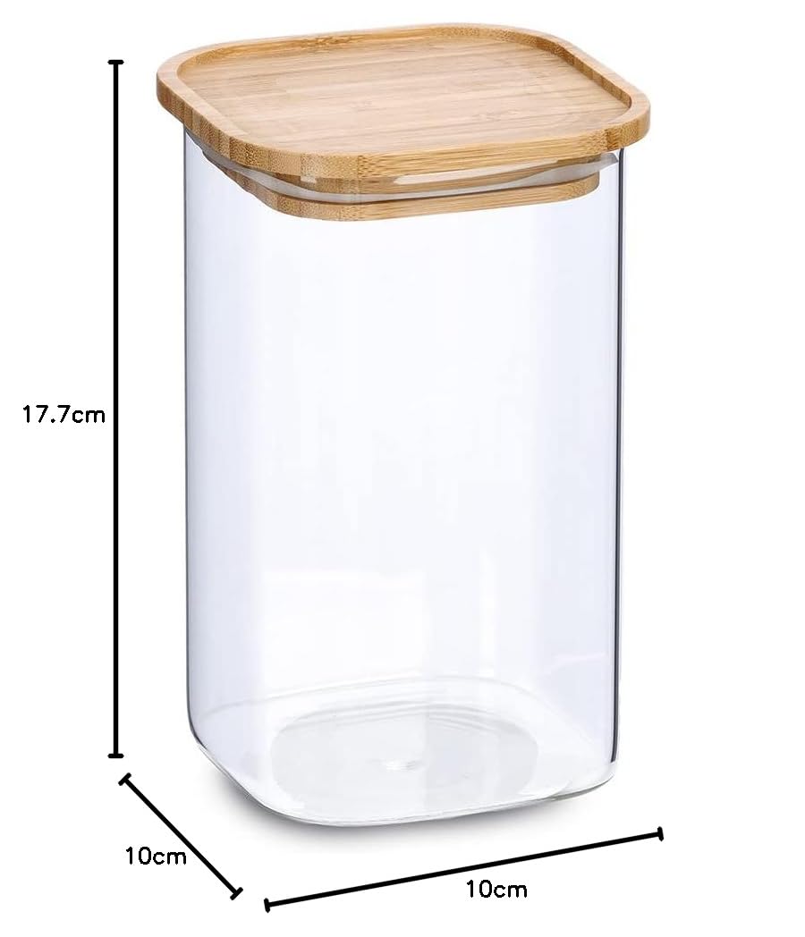 Zeller 19491 - Tarro con tapa de bambú, 900 ml, aprox. 10 x 10 x 17,7 cm