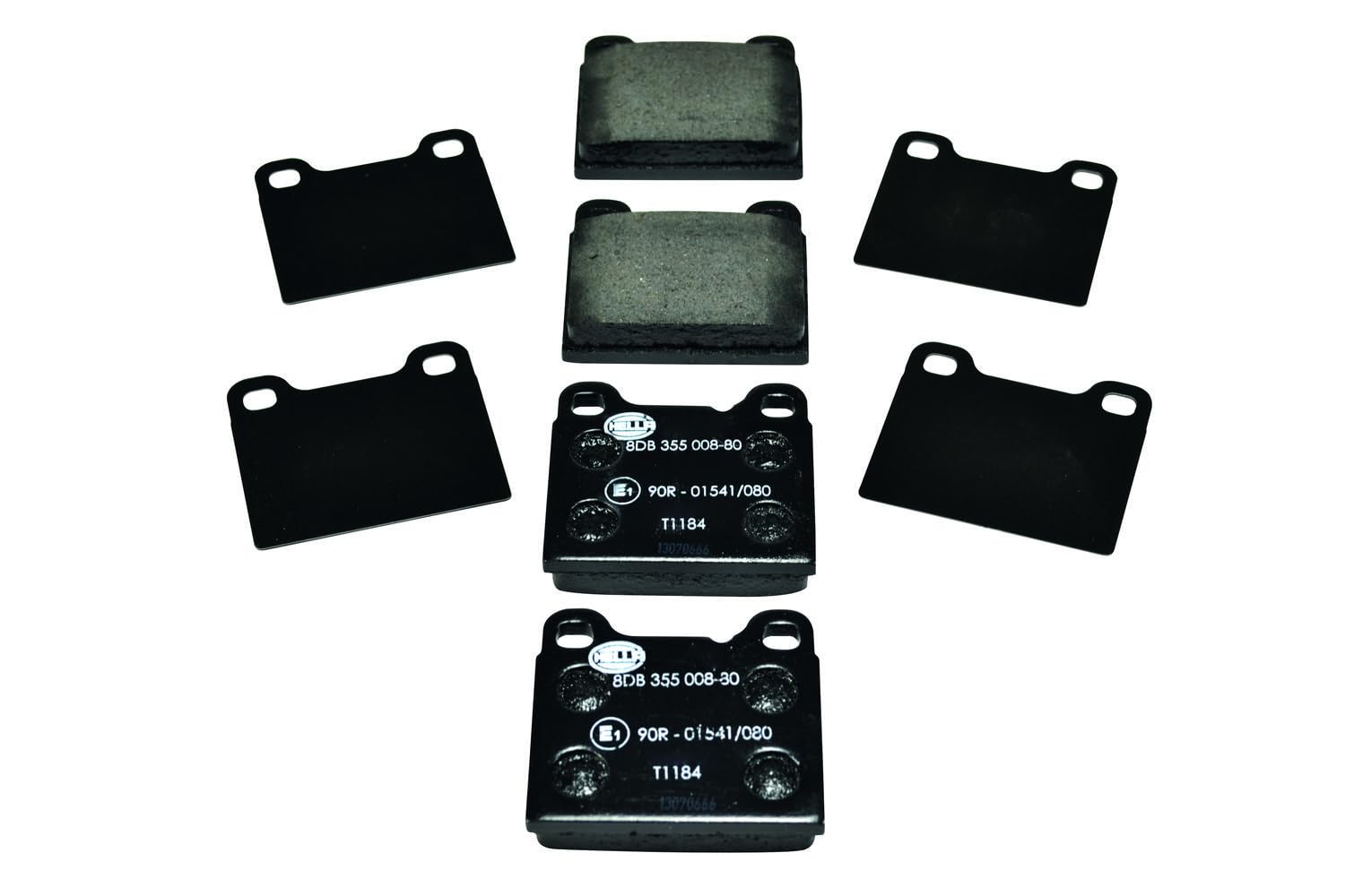 HELLA 8DB 355 008-801 Brake pad set - not prepared for wear indicator - T1184 - for e.g. VOLVO