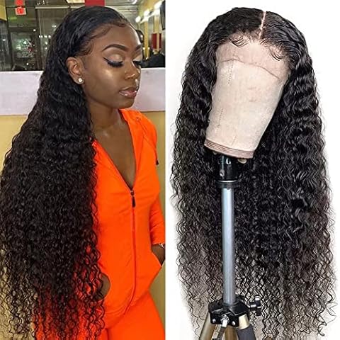 Ladiary 13x4 Lace Front Human Hair Wigs for Women Pre Plucked Hairline 180% Density Brazilian Body Wave Lace Front Wigs with Baby Hair Natural Black Color (18Inch) Cover
