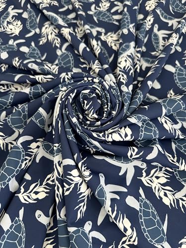 Kikitextiles KTPN-056 Turtle Print Premium Nylon Spandex Fabric - Ultra-Soft & Stretchy 4-Way Stretch Fabric By The Yard - Perfect For Activewear And Swimsuit Fabric thumb #1