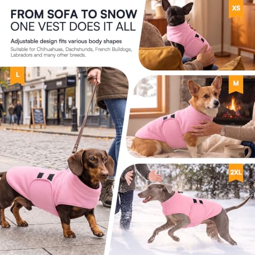 Image of Queenmore Dog Sweaters for Medium Dogs, Fleece Dog Sweater with Leash Hole